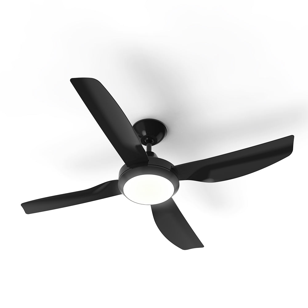 Atom 1220mm (48') SANUR DC 4 Blade Ceiling Sweep Fan With ABS Blades With Light Black