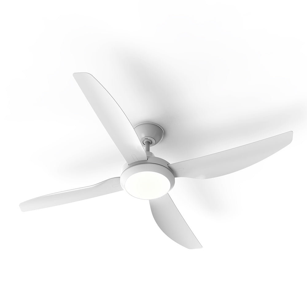 Atom 1320mm (52') SANUR DC 4 Blade Ceiling Sweep Fan With ABS Blades With Light White