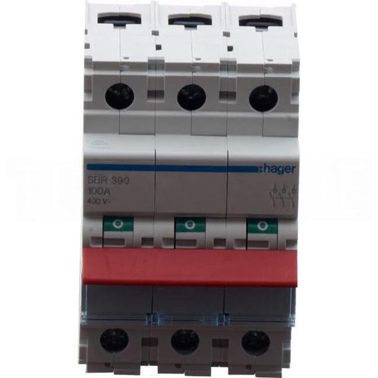 Hager 100 Amp 3 Pole Main Switch With Red Toggle