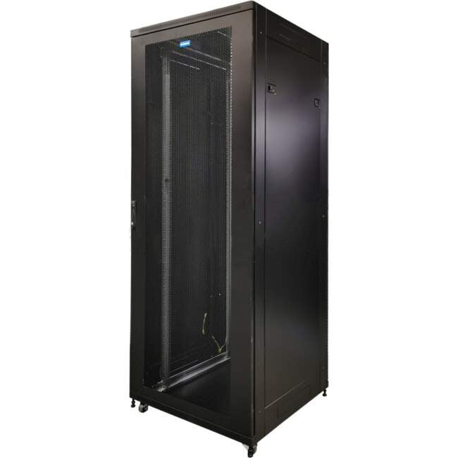 SharkRack 42RU 600mm X 1000mm Standard Data Cabinet With Perforation Single Front & Perforation Split Rear Door - No Accessories