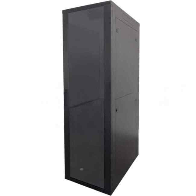 SharkRack 42RU 600mm X 800mm Standard Data Cabinet With Glass Front & Solid Rear Door - No Accessories - Default Title (SCBDB42U68BA)