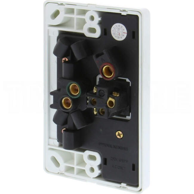 Tesla 10 Amp Double Vertical Internal Powerpoint With Extra Switch White