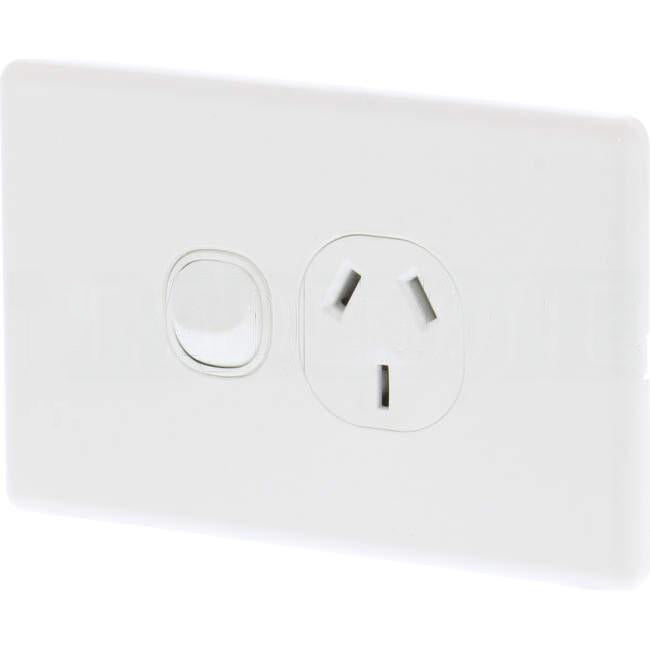 Tesla 10 Amp Single Slimline Internal Powerpoint White