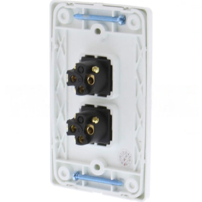 Tesla 10 Amp 2 Gang Vertical Slimline Internal Rocker Switch White