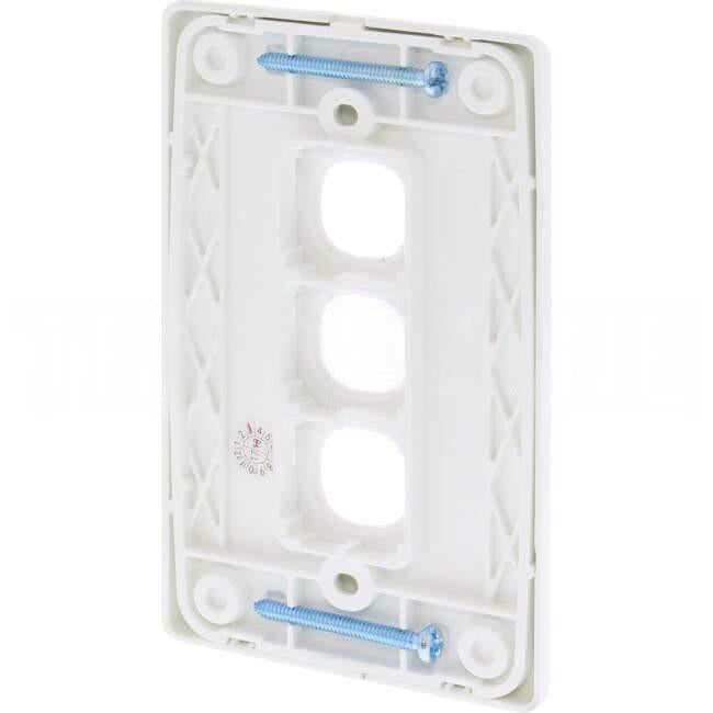 Tesla Slimline 3 Gang Switch Grid Plate White