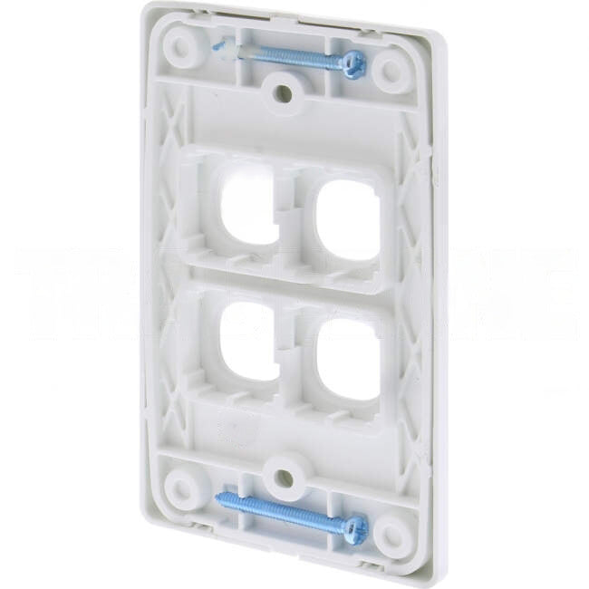 Tesla Slimline 4 Gang Switch Grid Plate White