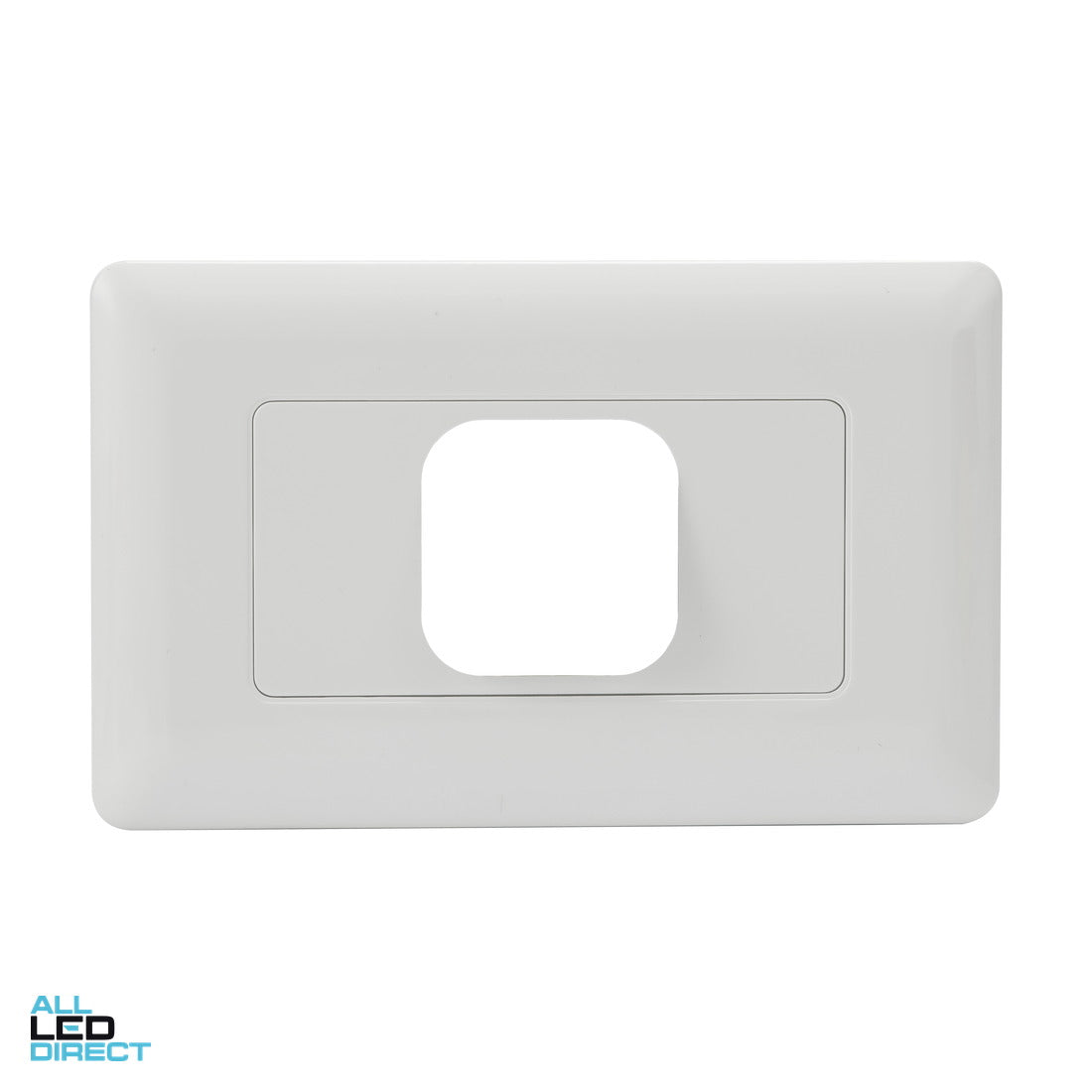 Tesla 1 Gang Large Dolly Grid and Cover Plate White ALL LED Direct