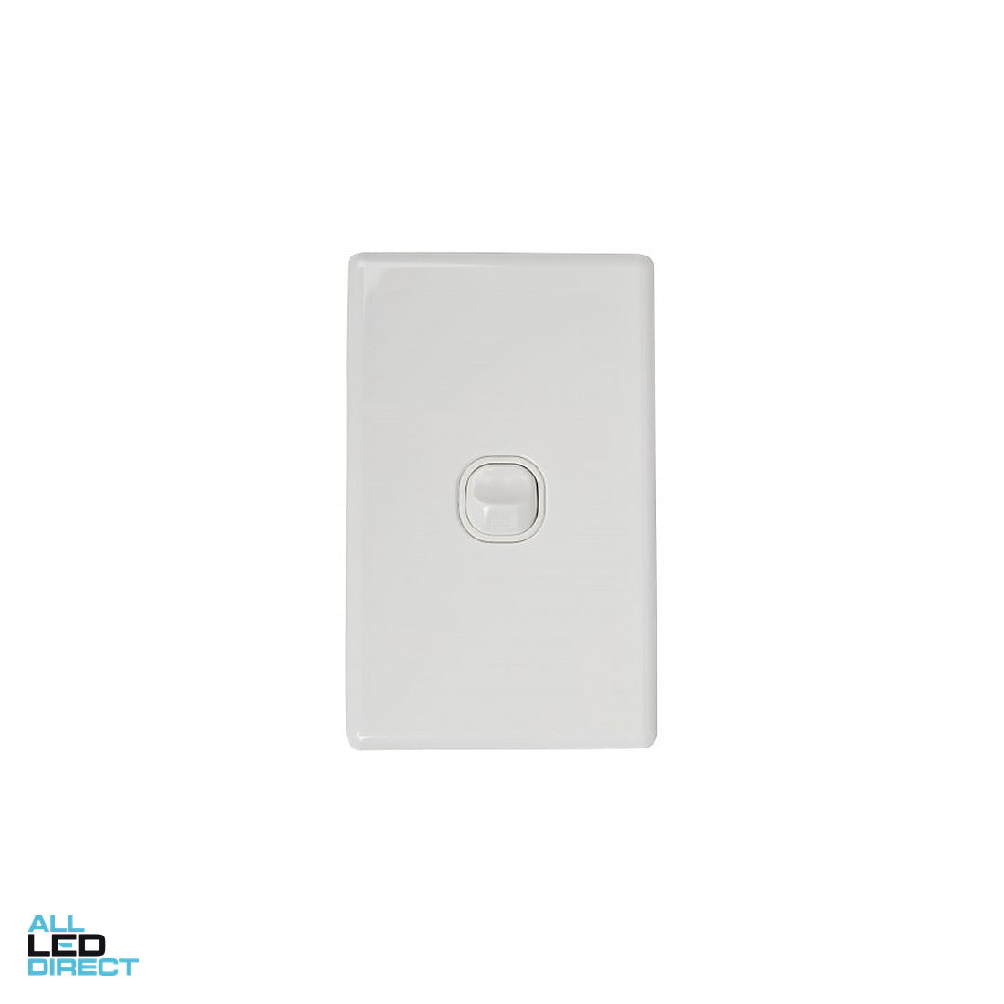 Tesla Classic 1 Gang Vertical Internal Rocker Switch White ALL LED Direct