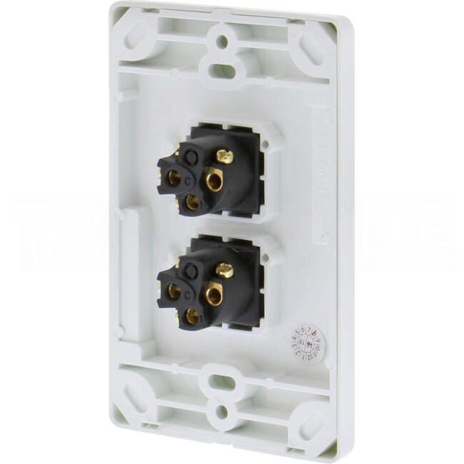 Tesla Classic 2 Gang Vertical Internal Rocker Switch White