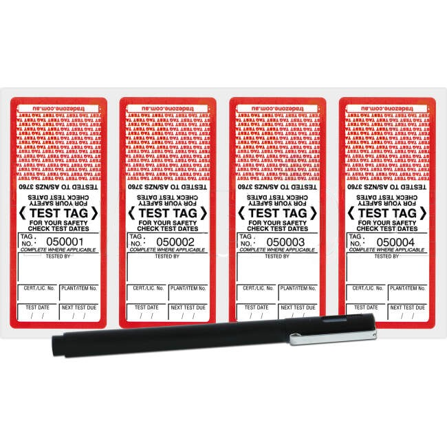 Exel Network Self Laminating Test Tag Including Industrial Marking Pen Red Pack Of 100