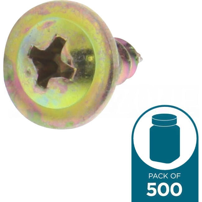 Tuff Stuff 8 Gauge x 15mm Button Head Needle Point Screw 500 Bucket