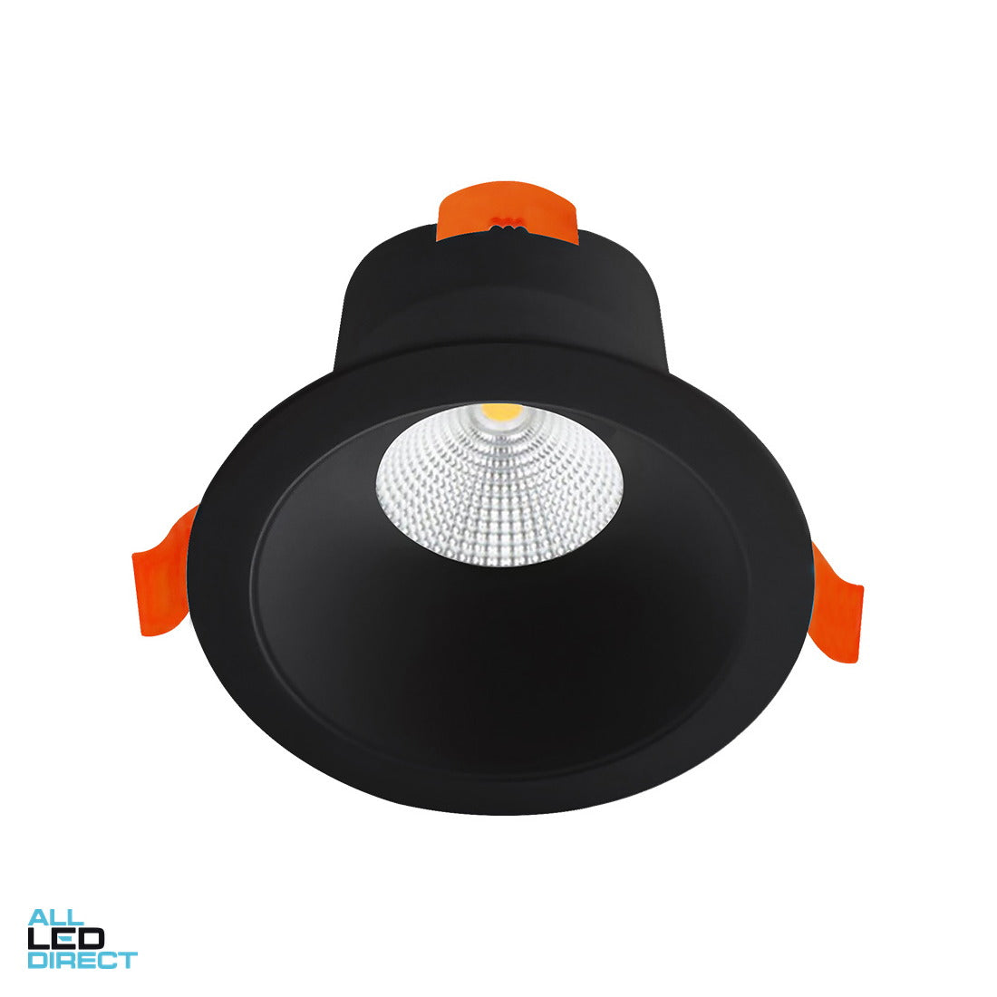 Vibe 9 W 90 mm Cut Out Dimmable-ANTI GLARE LED Downlight Black Tri Colour ALL LED Direct
