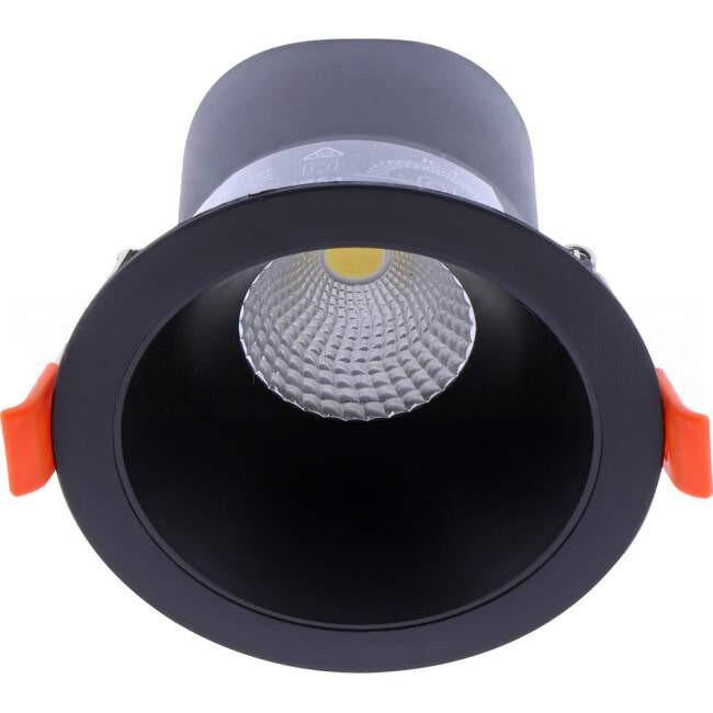 Vibe 9 Watt 90mm Cut Out Dimmable-ANTI GLARE LED Downlight Black TRI Colour