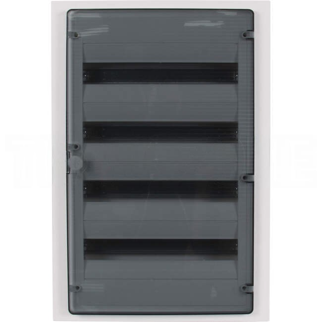 Hager 72 Pole (4 Rows Of 18 Pole) Plastic Flush Mount Switchboard Transparent Door