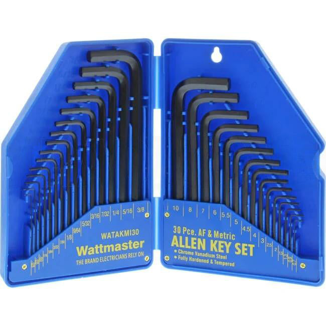 Wattmaster 30 Piece Metric And Imperial Allen Key Set