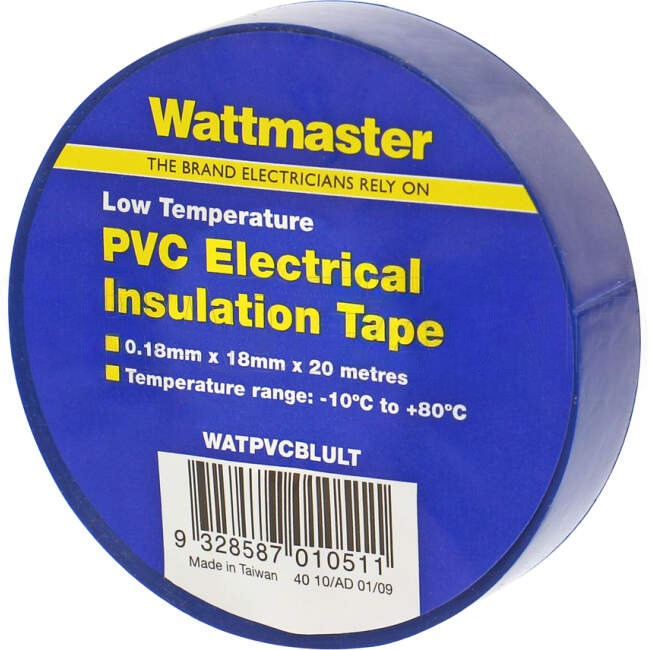 Wattmaster 18mm x 20 Metres Insulation Tape Blue Single Roll