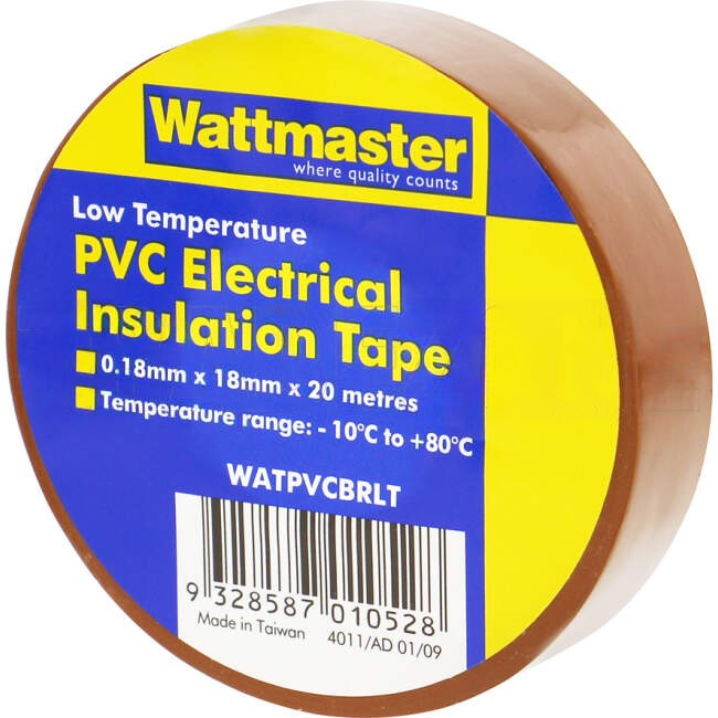 Wattmaster 18mm x 20 Metres Insulation Tape Brown Single Roll