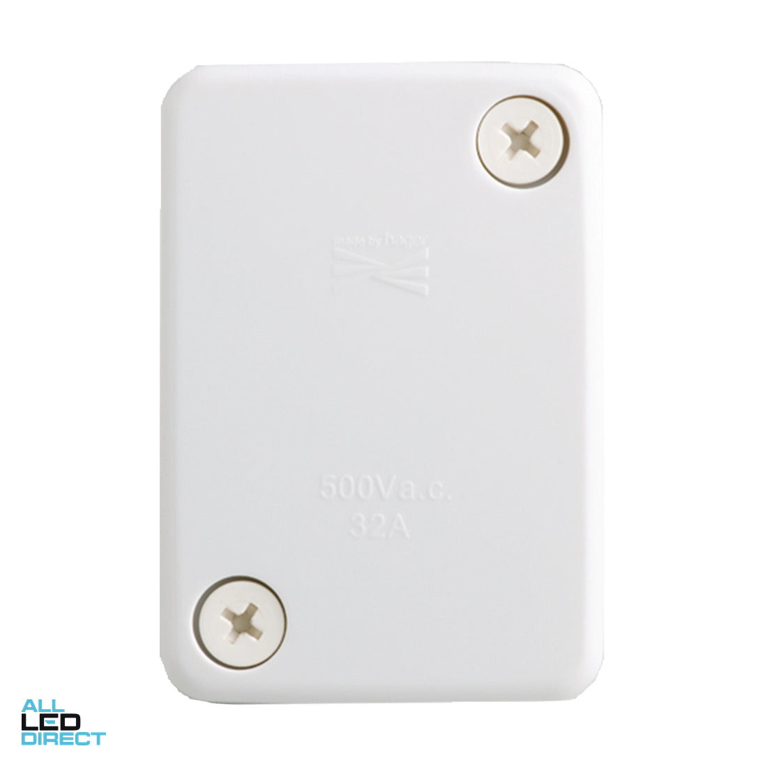 Hager 71mm x 100mm x 56mm 1 Way Shallow Rectangle Junction Box With 4 x Screw Connectors ALL LED Direct
