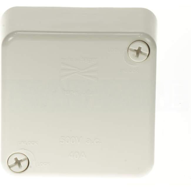 Hager 70mm x 70mm x 36mm 1 Way Shallow Square Junction Box With 3 x Screw Connectors