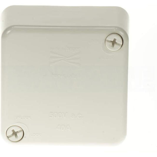 Hager 70mm x 70mm x 36mm 1 Way Shallow Square Junction Box With 3 x Screw Connectors