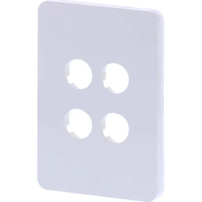 Hager 4 Gang ALLURE Internal Switch Cover Plate Gloss White