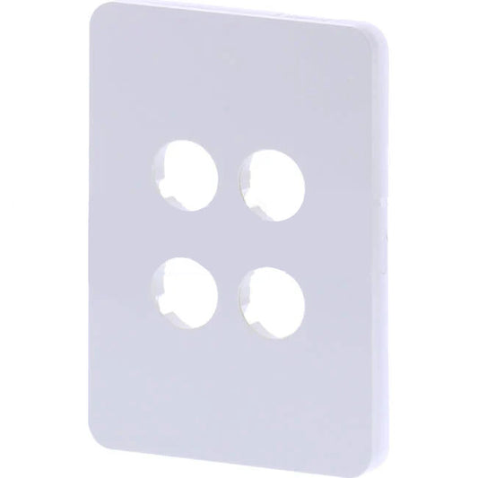 Hager 4 Gang ALLURE Internal Switch Cover Plate Gloss White