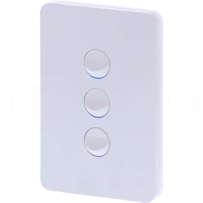 Hager 16 Amp 3 Gang ALLURE Vertical Internal Rocker Switch Gloss White