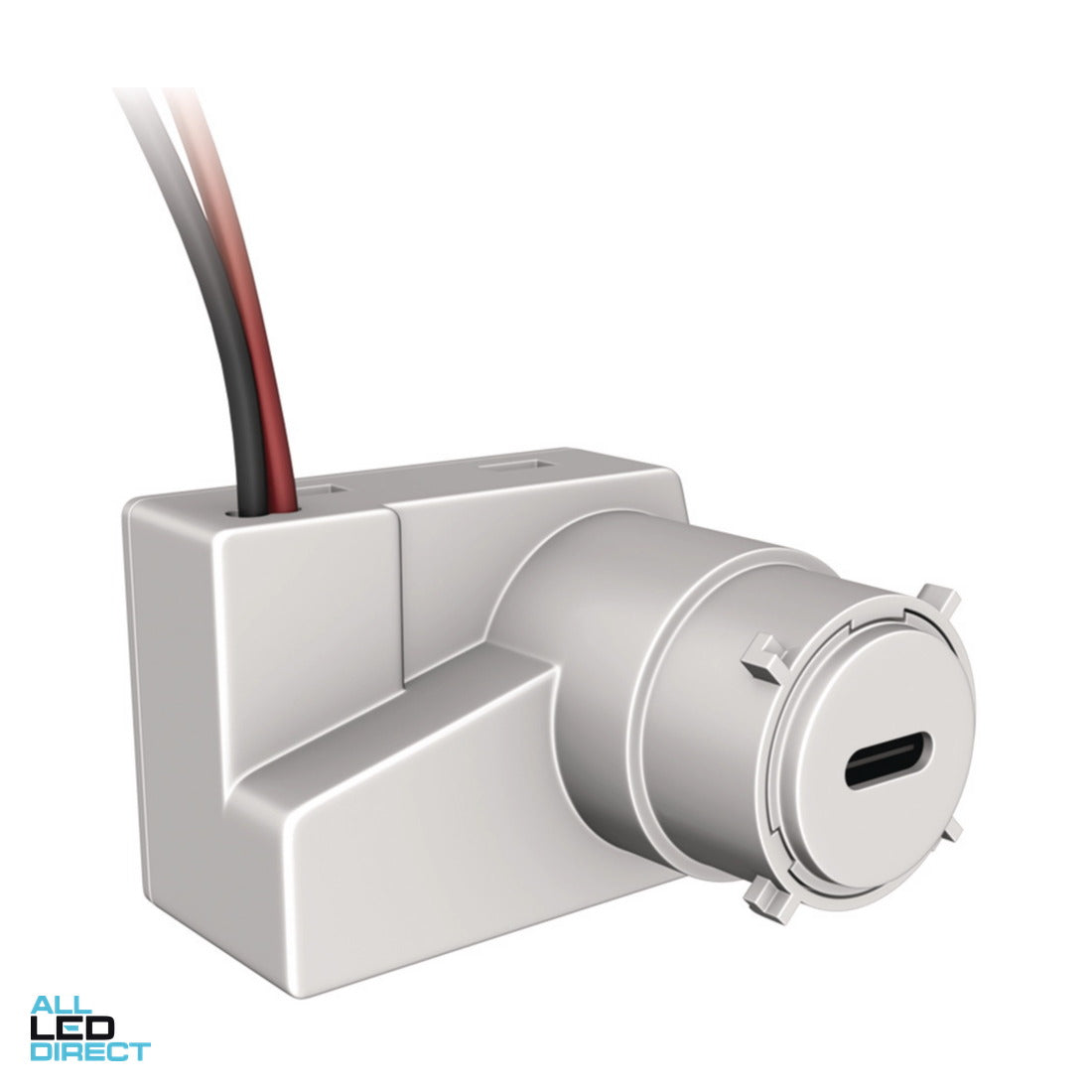 Hager 20 Watt Single USB C Mech White ALL LED Direct