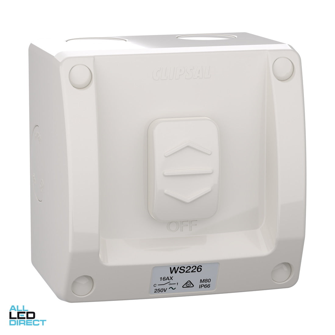Clipsal 16 Amp 1 Gang WEATHERSHIELD 2 Way Weatherproof Switch Resistant Grey ALL LED Direct