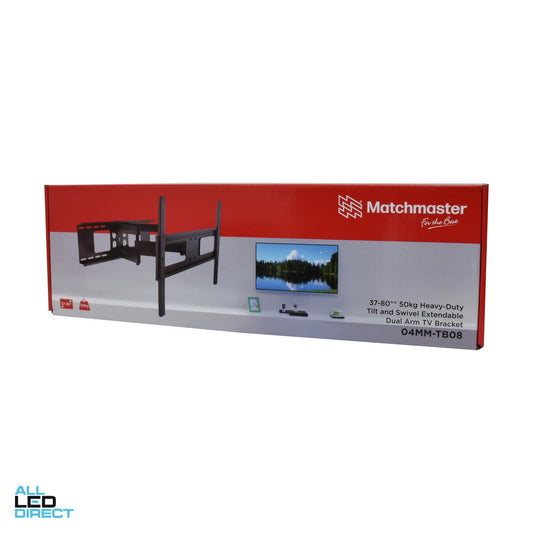 Matchmaster TV Swivel And Tilt Wall Mount Bracket 37-70' Heavy Duty ALL LED Direct