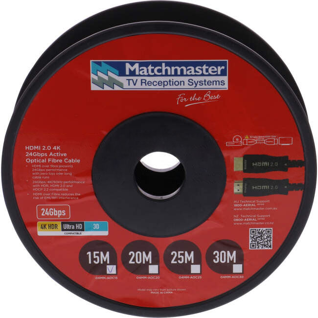 Matchmaster 2.0 4K HDMI Over Fibre Lead 15 Metres