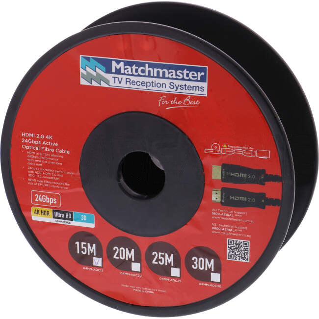 Matchmaster 2.0 4K HDMI Over Fibre Lead 15 Metres