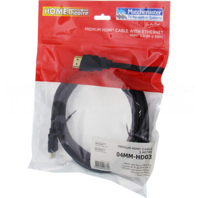 Matchmaster 5 Metre High Definiton Flylead Cable HDMI With Ethernet