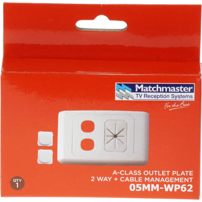 Matchmaster 2 Way Wall Plate Plus 2 Blank Inserts