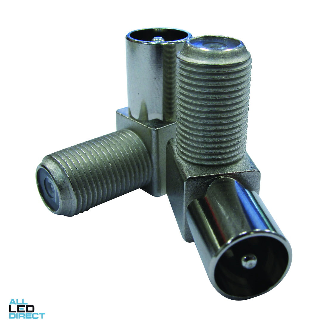 Matchmaster 8mm RG6 Connector Adaptor F Female To IEC Male Right Angle - Pack of 5 ALL LED Direct