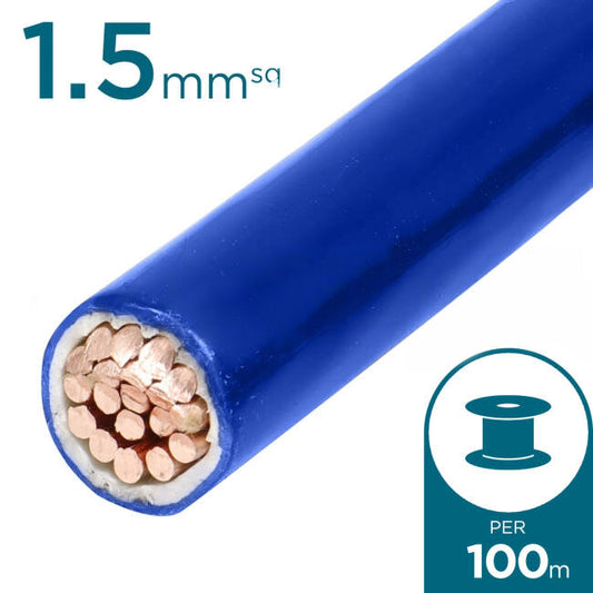 1.5mm Building Wire Cable Blue 100 Metre Drum