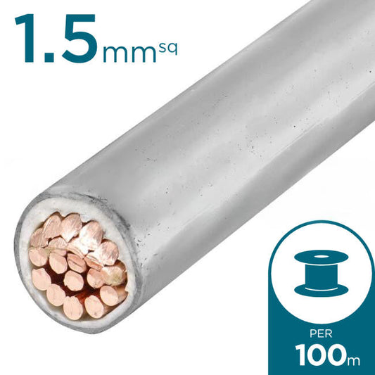 Electra 1.5mm Building Wire Cable Grey 100 Metre Drum