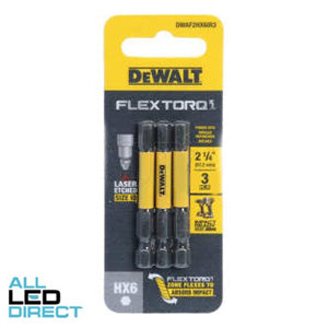 Dewalt FLEXTORQ 57mm Hex 6 Pack of 3