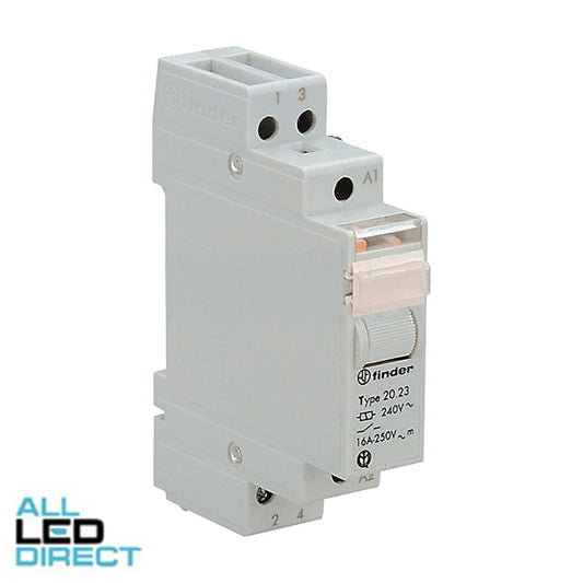 NHP FINDER 16 Amp 20 Series Modular Step Relay 24V DC Coil 2 Normally Open Contacts
