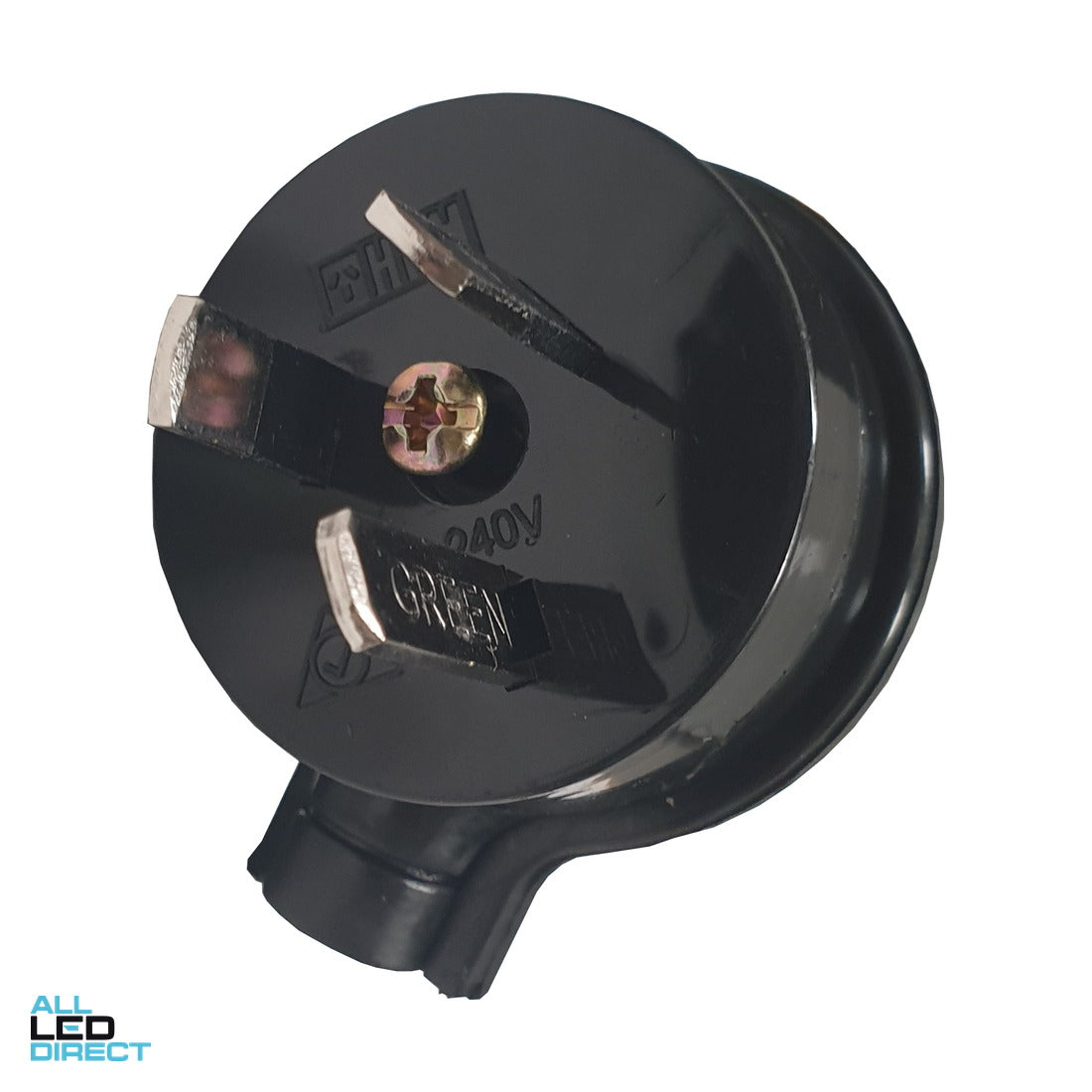 HPM 10 Amp 3 Pin Plug Tops Side Entry Black each ALL LED Direct