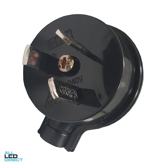 HPM 10 Amp 3 Pin Plug Tops Side Entry Black each ALL LED Direct