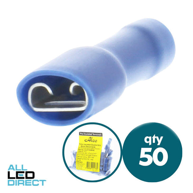 Wattmaster 6.35mm Quick Disconnect Fully Insulated Terminal Blue Pack of 50