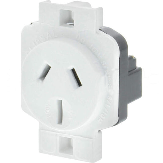 Clipsal 15 Amp STANDARD 3 Pin Single Plug Base With Auto Switch Plug Only White