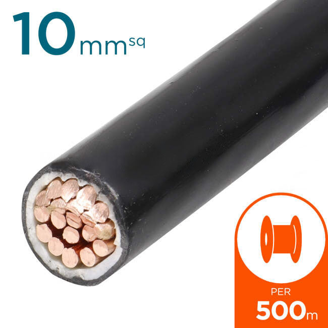 10mm Building Wire Cable Black 500 Metre Drum