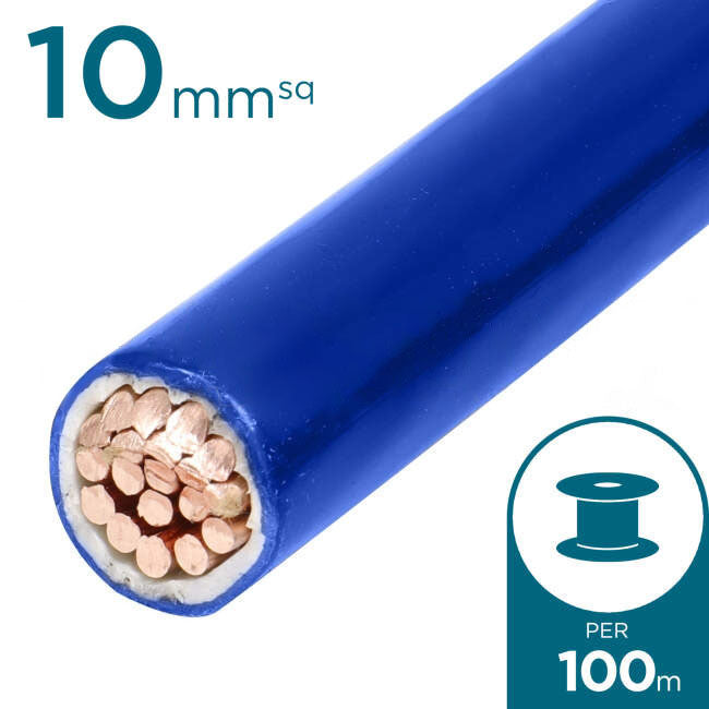 10mm Building Wire Cable Blue 100 Metre Drum