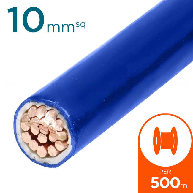 10mm Building Wire Cable Blue 500 Metre Drum