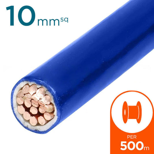 10mm Building Wire Cable Blue 500 Metre Drum