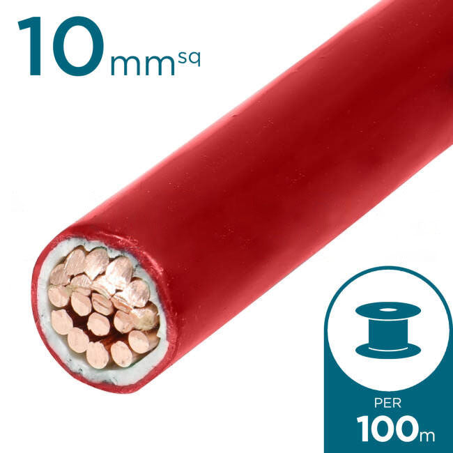 10mm Building Wire Cable Red 100 Metre Drum