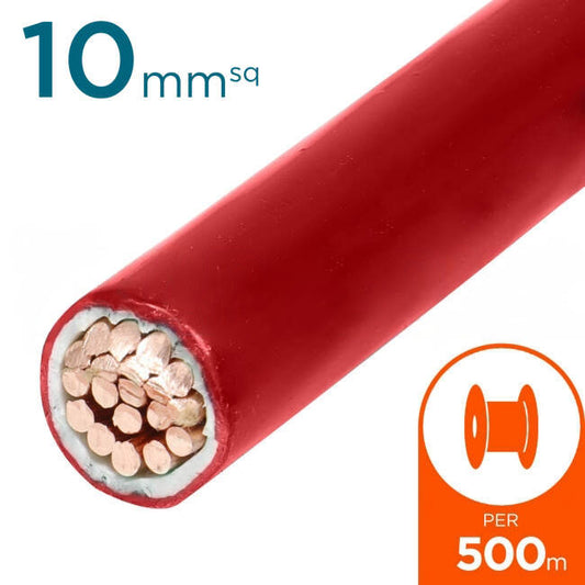 10mm Building Wire Cable Red 500 Metre Drum