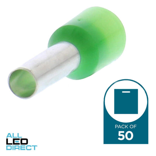 Wattmaster 6.0mm Bootlace Pin Terminal Green Pack of 50